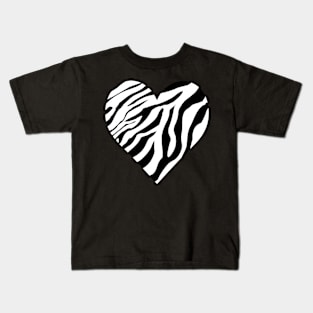zebra heart Kids T-Shirt